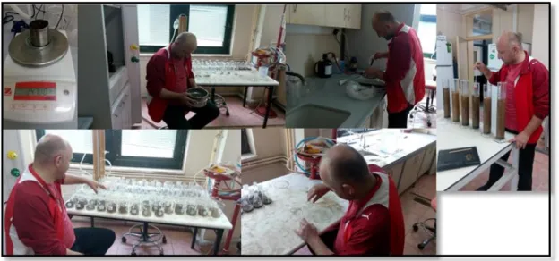 Şekil 7. Laboratuvar çalışmalarından görüntüler 