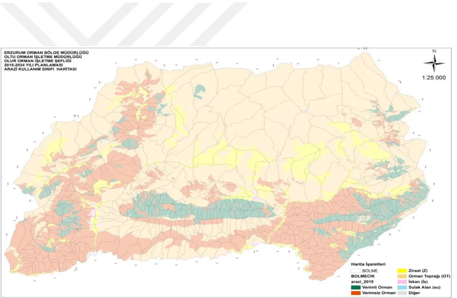 Şekil 3. 2015-2034 dönemi amenajman planına göre arazi kullanım haritası 