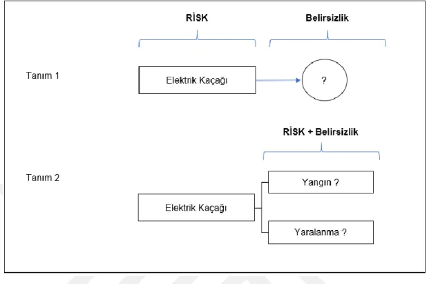 Şekil 1.1 Aven ve Renn’e göre egemen risk tanımlarının kavramsal gösterimi. 