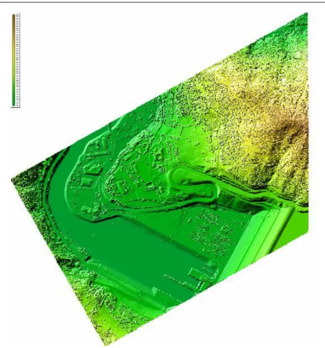 Şekil 3.9: LIDAR sistemi ile elde edilen Sayısal Yüzey Modeli (SYzM, DTM) verisi (Bölme, Murat., (2013)