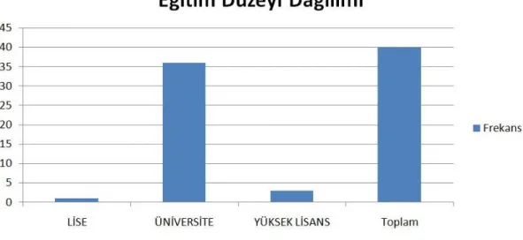 Tablo 9. Eğitime Katılan Kişilerin Eğitim Düzeylerinin Dağılımı Grafiği. 