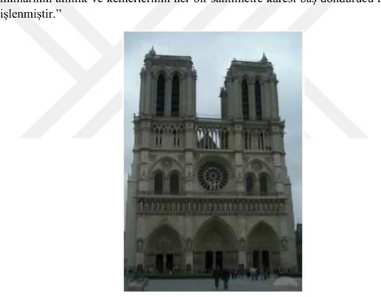 Şekil 9:”Notre-Dame kilisesinin batı cephesi” 