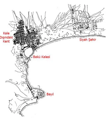 ġekil 4.9.  Bakü'nün Nazım Planı, 1878. (Fetullayev, 2013 c) 