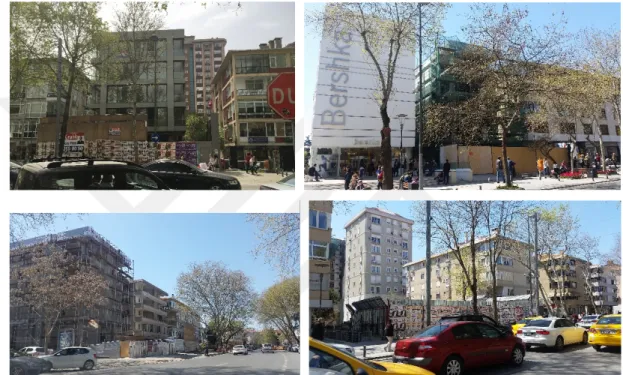 Şekil 4.30 ve Şekil 4.31: Cadde üzerinde yenilenen bina ile ara sokakta yenilenen binaların arasındaki  kat farkı 