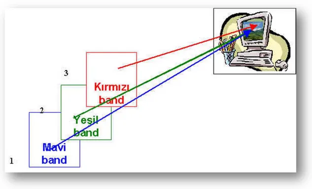 Şekil 3.2  Renkli  Resimlerin Sayısal İfadesi                    [38] 