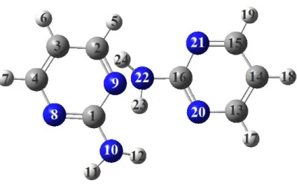 Şekil 3.2: 2-Aminoprimidin Molekülünün Dimerik Yapısı  