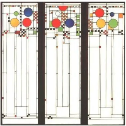 ġekil 4.5 Triptik Vitray Cam Pencereler, Avery Coonley Playhouse, Frank Lloyd Wright, 1912 