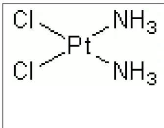 Tablo 1: Sisplatinin kimyasal özellikleri                         ġekil 1: Sisplatinin moleküler yapısı                                                                                           