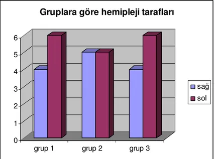 Grafik 4. Gruplara göre hemipleji tarafları 