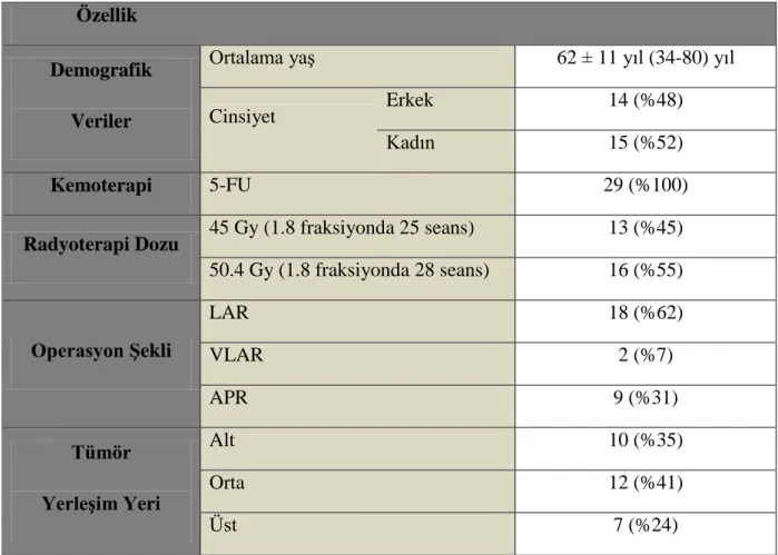 Tablo 5 Demografik veriler   