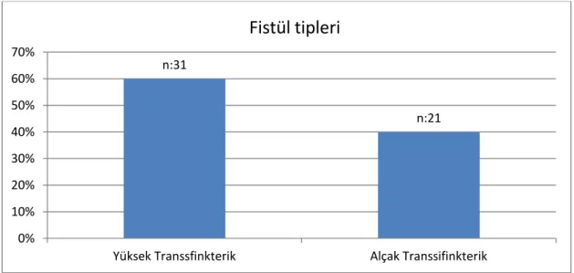 Tablo 2: Fistül tipine göre dağılım grafiği 
