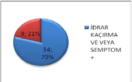 Şekil 2. İDRAR KAÇIRMA VE SIKIŞMA SEMPTOMU DAĞILIMI 