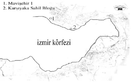 Figure 2. Case sites on Izmir city map