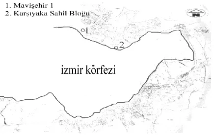 Figure 2. Case sites on Izmir city map