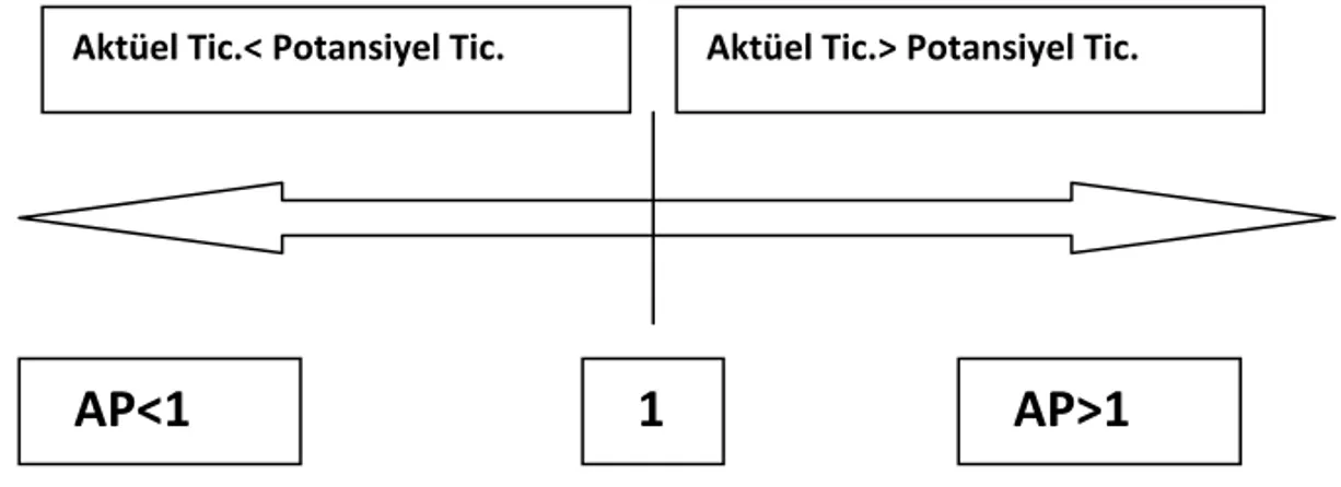 Şekil 1 : Aktüel/Potansiyel Dış Ticaret Oranı 