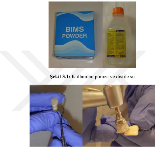 Şekil 3.1: Kullanılan pomza ve distile su 