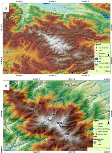 Figure 2. Location maps: Immediate surroundings of the study area (a) and