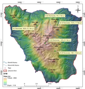 Figure 6:  Locations  of    moraine  samples  for  OSL  datings 
