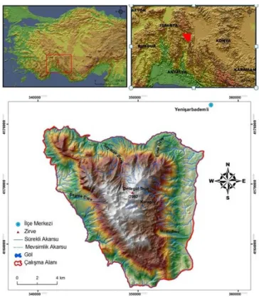 Şekil 2: Dedegöl Dağı’nın konumu. 