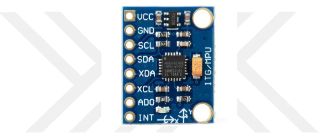 Şekil 3.9 Mpu 6050 ivme ölçer 