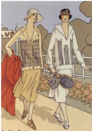 Figure 4. Jean Patou designed tennis clothes, 1925 [5], p.77. 