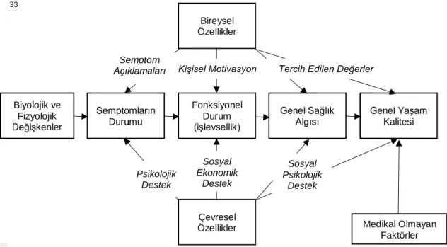 Şekil 2 - Wilson ve Cleary'nin Yaşam Kalitesi Modeli 33
