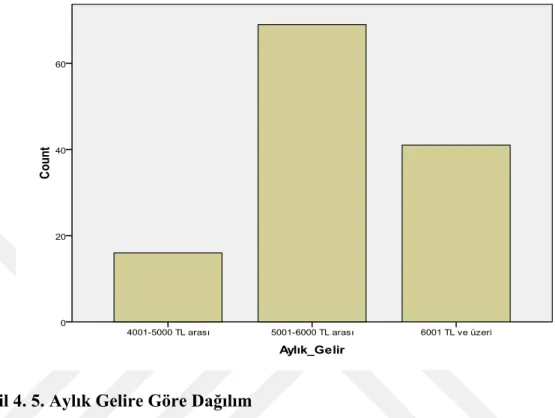 Şekil 4. 5. Aylık Gelire Göre Dağılım 