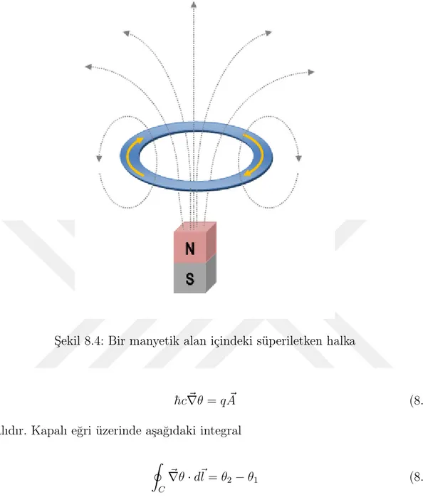 Şekil 8.4: Bir manyetik alan içindeki süperiletken halka