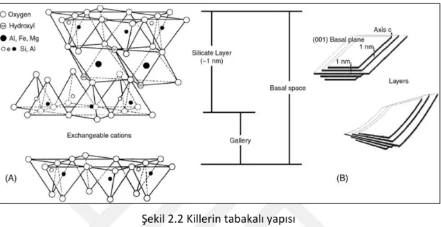 Şekil 2.2 Killerin tabakalı yapısı 