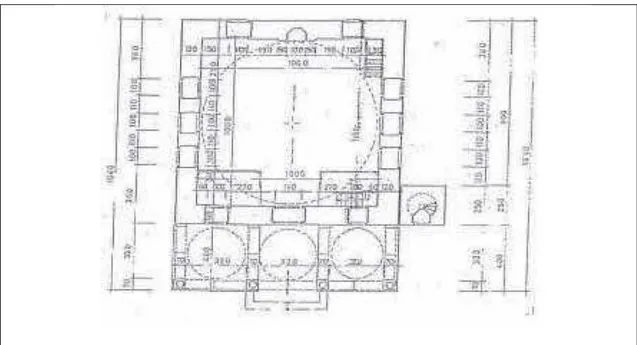 Şekil 3.1: Vakıflar Genel Müdürlüğünün 120 Kişilik Cami Tip Projesi Planı 