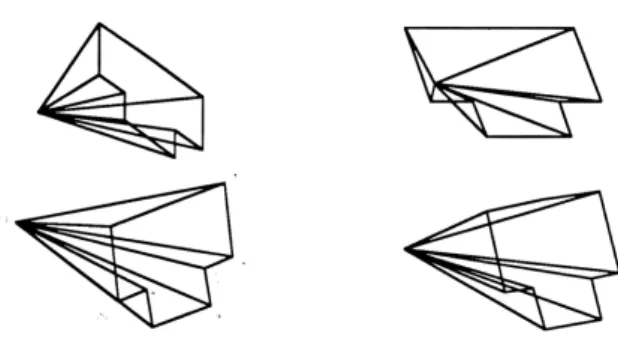 Figure 4.3: Four different views of a 10-point  synthetic object (3 of the points are collinear) 