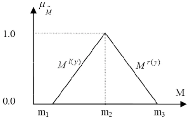 Figure 2.1 A Fuzzy triangular membership function 