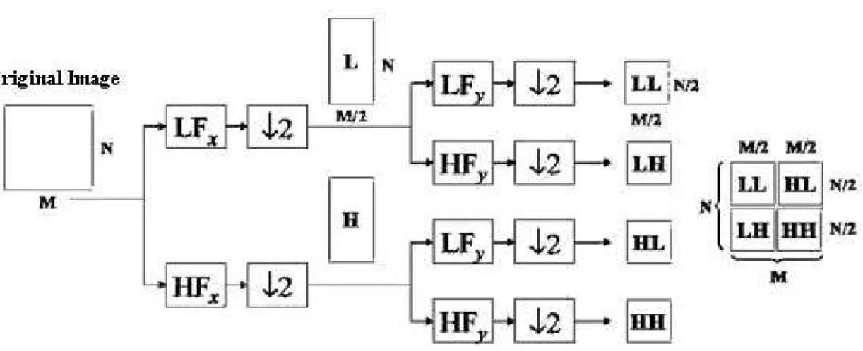 Figure 2.2: Image Decomposition with Wavelet Transform 