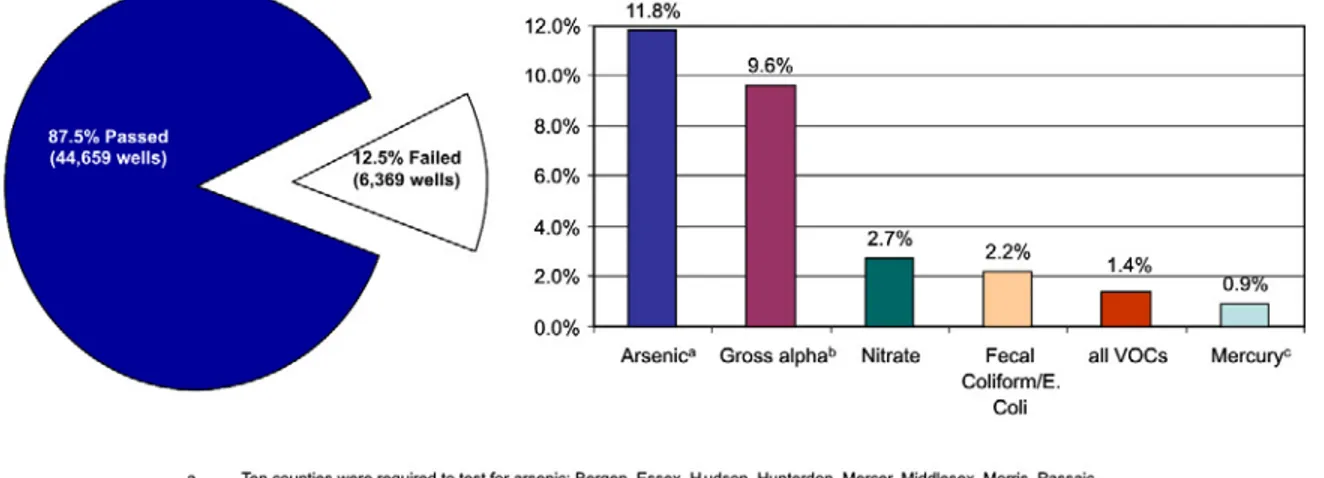 Figure E1: Statewide Summary of Private Well Testing Act Results   For Primary Drinking Water Standards   