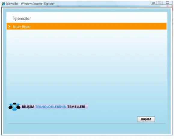 Şekil 3.10: Modül Sonu Değerlendirmesine Erişim Alanı