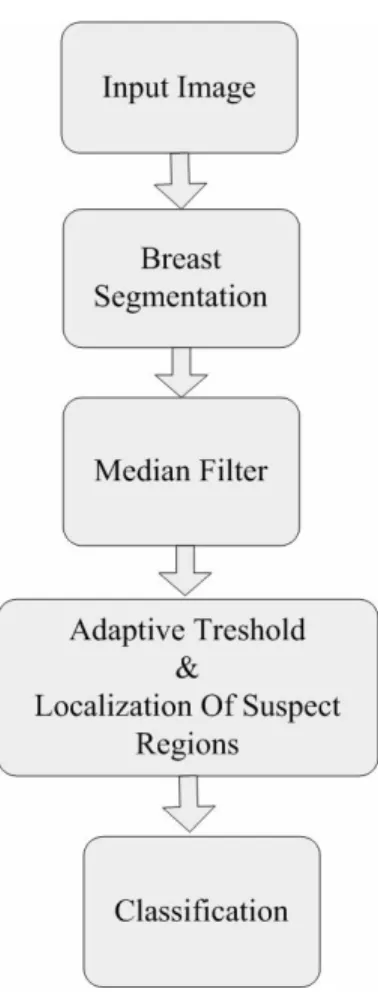 Figure  4. 1. Flow chart of the mass detection algorithm  4.2. Material and Methods 