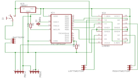 Figure 4.8: Schematic of Circuit on the Robot 