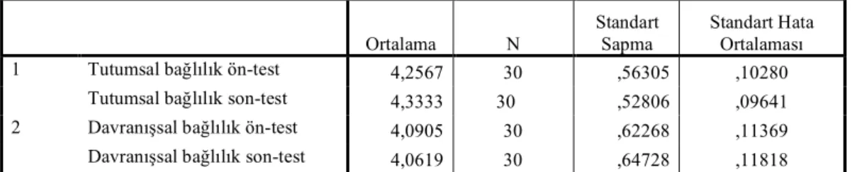 Tablo 5.1:  Rozi grubu eşleştirilmiş örneklem sonuçları 