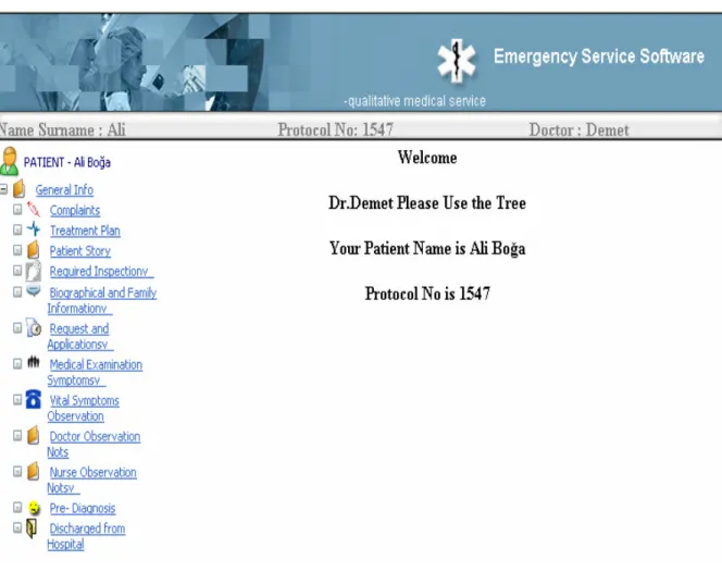Figure 2.9 Physician Main Menu System on MESSI