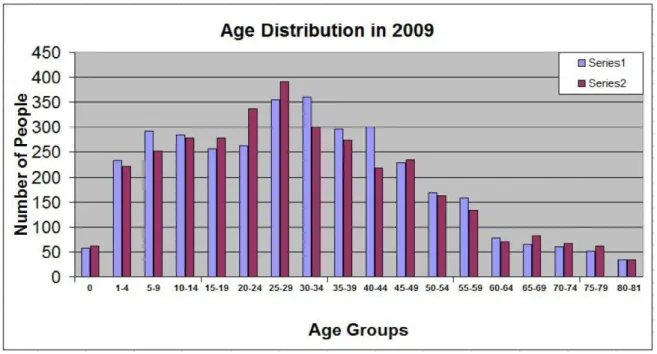 Figure 3.1.: Age Distribution of Turkey in 2009 