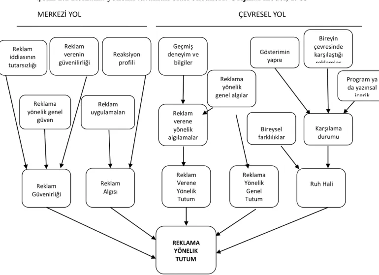 ġekil 2.1 Reklama yönelik tutumun olası öncülleri: Orijinal model, 1983