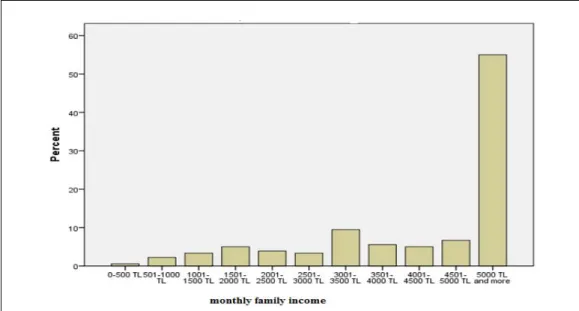 Figure 4. 4 Monthly family incomes of the respondents. 