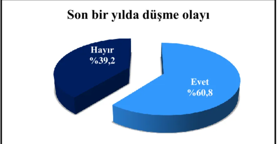 Şekil 4.4. Son bir yılda düşme olayı 