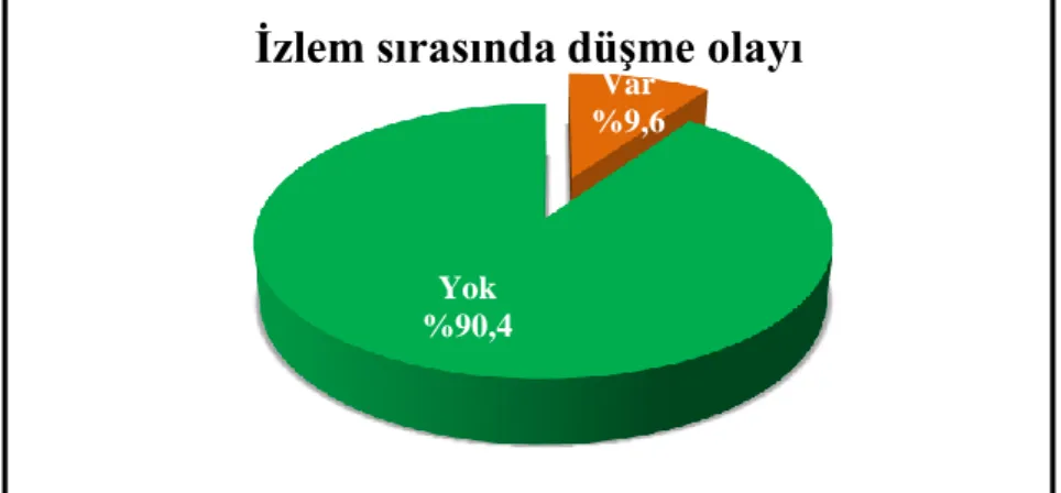 Şekil 4.6: İzlem sırasında düşme dağılımı 