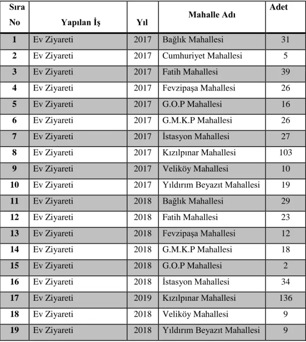 Tablo 4: Ev ziyaretleri  Sıra 