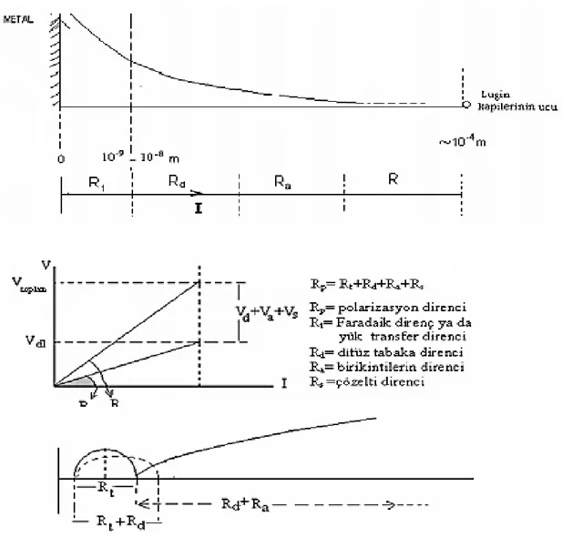 Şekil 2.7: Empedans eğrilerinin şematik yaklaşımı (Erbil 2002) 