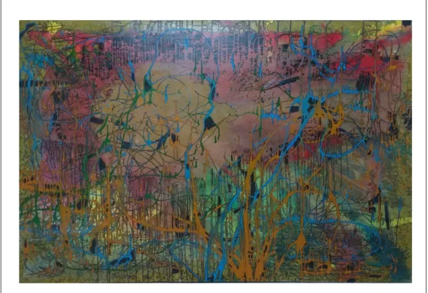 Tablo 9: Uğur Pekcan, Efsun, tuval üzerine karışık teknik, 205x159 cm. 