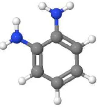 Şekil  1.4’te  o-fenilendiaminin  kimyasal  yapısı  gösterilmektedir.  C 8 H 8 N 2   kimyasal 
