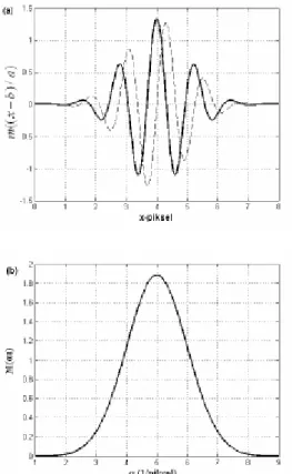 Şekil 2.3. a=1, c=5 ve b=4 için (a) Morlet analiz dalgacığı (