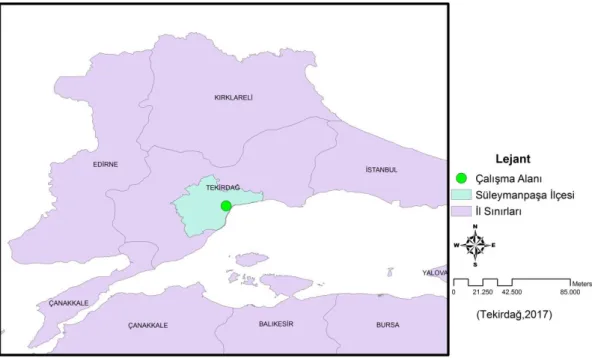 ġekil 3.1. ÇalıĢma alanının konumu 